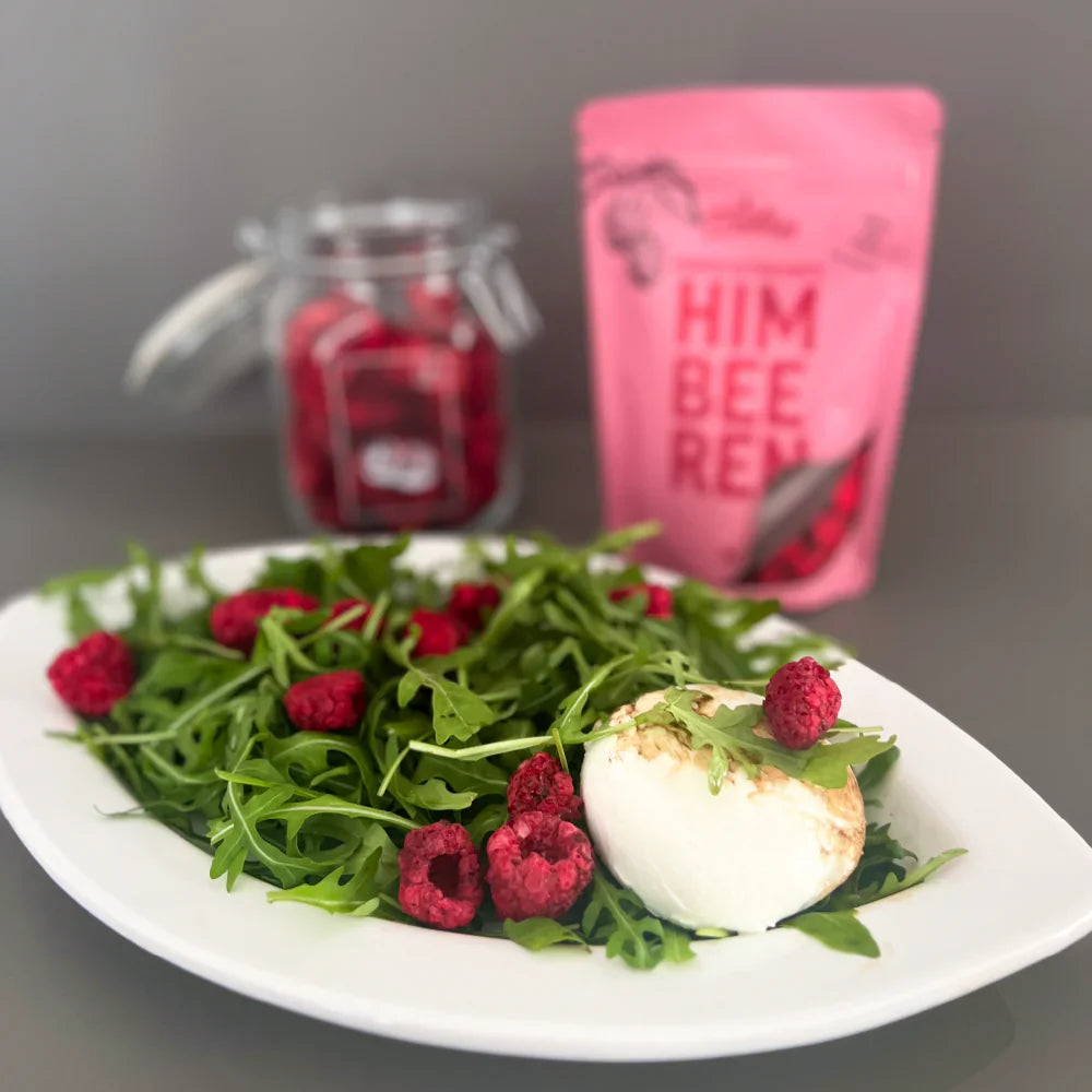 Burrata Salat Rezept mit Himbeeren